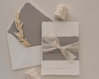 Invitation Ribbon Kit | 1.5" Ivory White Silk Chiffon Ribbon, Bulk Ribbon for DIY Wedding Invitations, Gift Wrapping, and Floral Design