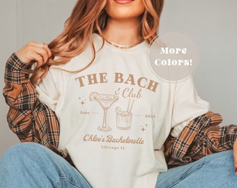 The Bach Club, Personalized Bride T-Shirt, Bachelorette T-Shirt With Custom Name and Location, Bridal Party Tee, Bridesmaid Shirts