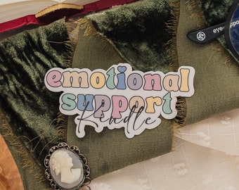 Emotional Support Kindle Sticker: Rainbow Vinyl Decal