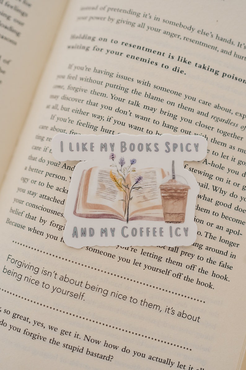 Spicy Books & Icy Coffee Sticker - Book Lover Gift - Etsy