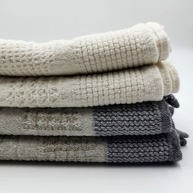 Bath towel in linen washed beige / gray 60x80cm. Washed linen Etsy