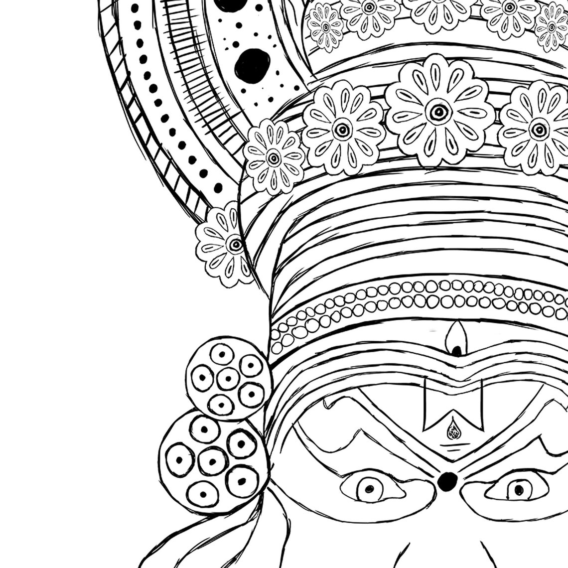Customize Your Digital Sketch Kathakali Sketch Digital Etsy