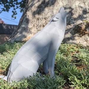Papercraft Wolf (Low-Poly 3D Paper Sculpture Template)