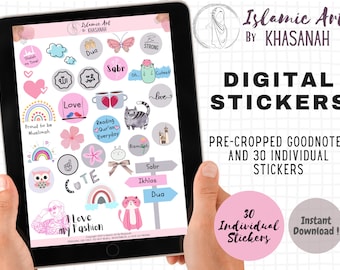 Islamic Digital Planner Stickers, Islamic Goodnotes Stickers, Hijab Digital Stickers, Muslimah Digital Stickers, Goodnotes Stickers, Islam-4