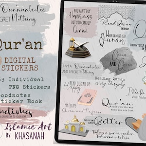 Quran Quote Digital Stickers, Quran Goodnotes Stickers, Quran Digital Stickers, Muslim Digital Sticker, Goodnotes Stickers, Quran Stickers