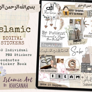 Islamic Quote Digital Stickers, Islamic Goodnotes Stickers, Hijab Digital Stickers, Muslim Digital Sticker, Goodnotes Stickers, Hijabi