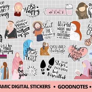 Islamic Goodnotes Stickers, Islamic Digital Planner Stickers, Hijab Digital Stickers, Muslimah Digital Sticker, Goodnotes Stickers, Islamic
