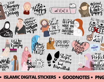 Islamic Goodnotes Stickers, Islamic Digital Planner Stickers, Hijab Digital Stickers, Muslimah Digital Sticker, Goodnotes Stickers, Islamic