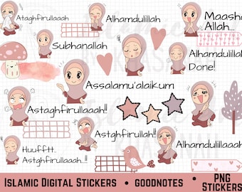 Islamic Digital Planner Stickers, Islamic Goodnotes Stickers, Digital Stickers, Hijab Digital Sticker, Goodnotes Stickers, Islamic stickers