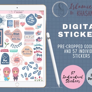 Islamic Digital Planner Stickers, Islamic Goodnotes Stickers, Hijab Digital Stickers, Muslimah Digital Stickers, Goodnotes Stickers, Islam-6