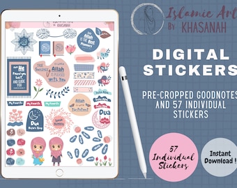 Islamic Digital Planner Stickers, Islamic Goodnotes Stickers, Hijab Digital Stickers, Muslimah Digital Stickers, Goodnotes Stickers, Islam-6