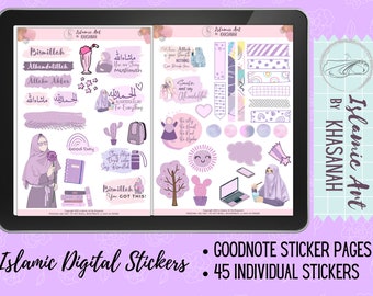 Islamic Digital Planner Stickers, Islamic Goodnotes Stickers, Hijab Digital Stickers, Muslimah Digital Stickers, Goodnotes Stickers, Islam 9