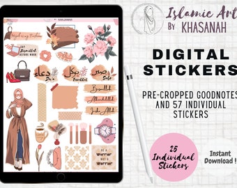 Islamic Digital Planner Stickers, Islamic Goodnotes Stickers, Hijab Digital Stickers, Muslimah Digital Stickers, Goodnotes Stickers, Islam-7