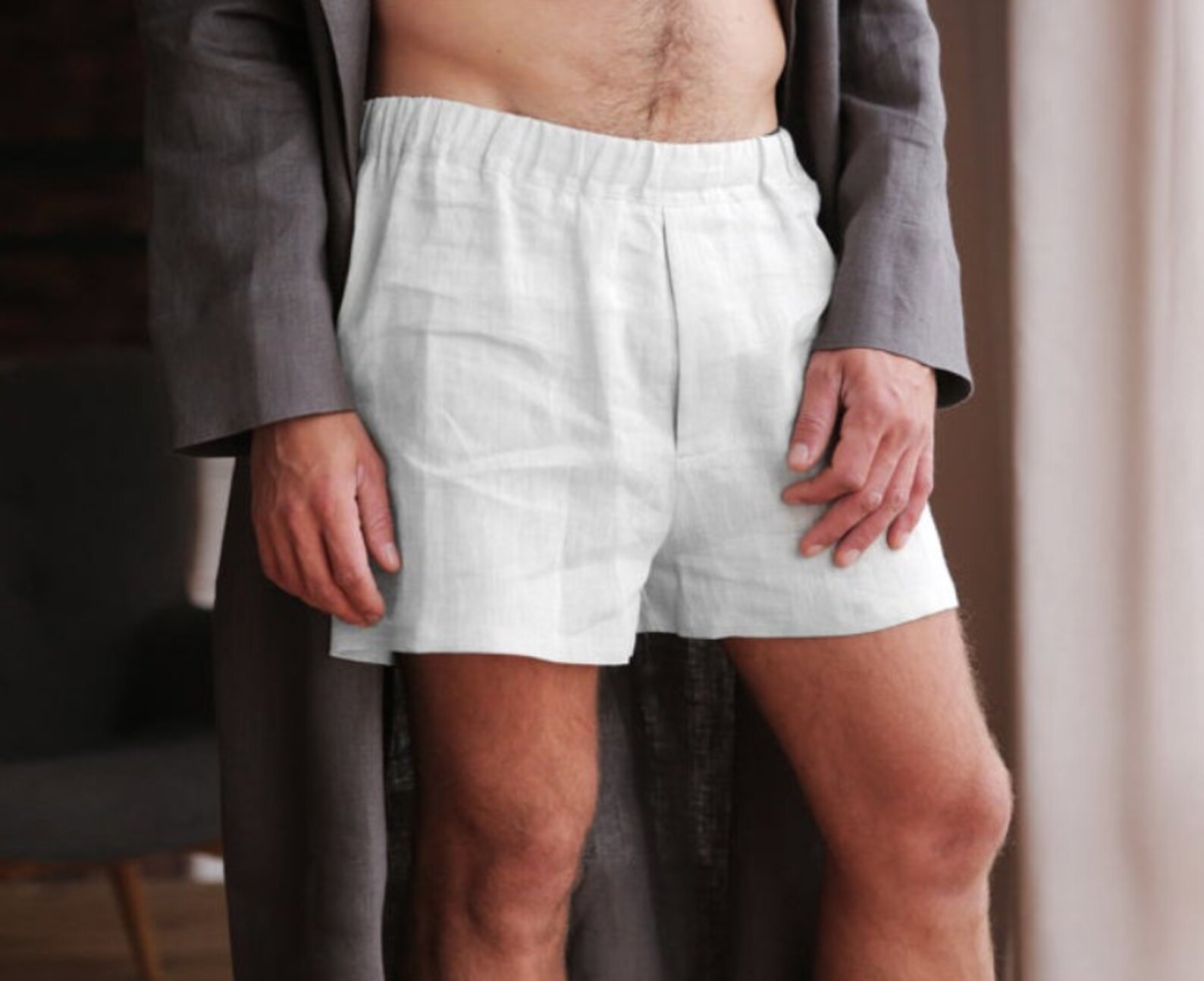 Gift SET of Mens linen underwear Boxer shorts Summer shorts Etsy