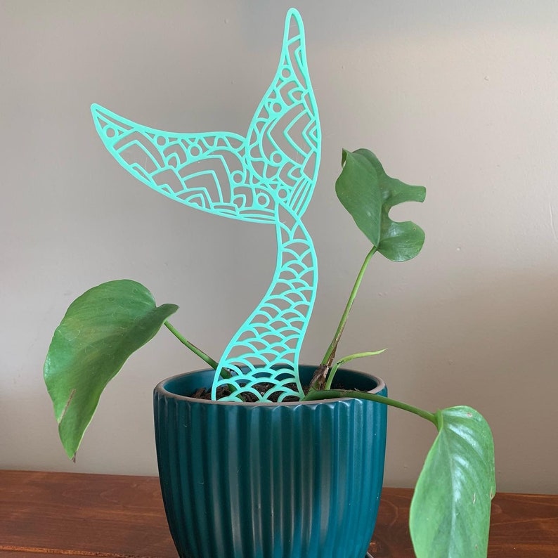 Mermaid tail plant trellis houseplant stake tropical plant etsy