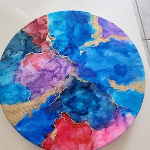 Colorful Resin Ink Lazy Susan image 2