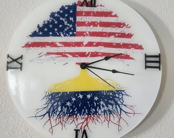 Natural Wood Epoxy Wall Clock With Gold Shell Casings, Wedding ...