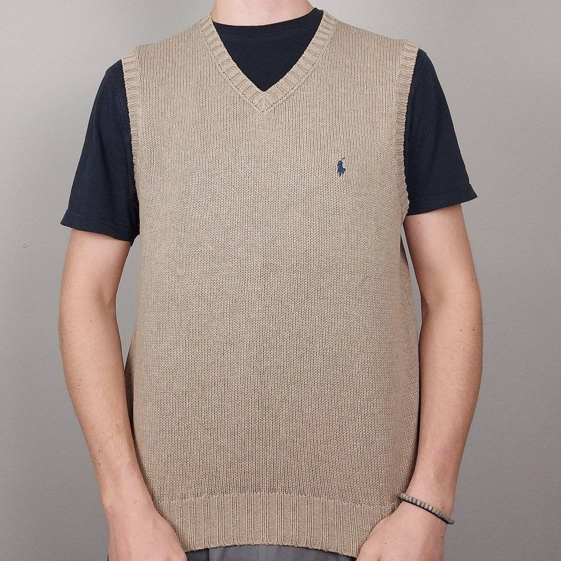 Polo Ralph Lauren Knit Vest Brown Etsy