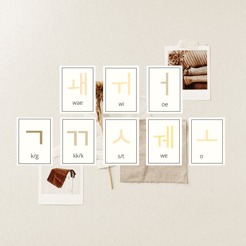 Printable Korean Alphabet Flashcards Homeschool Language - Etsy