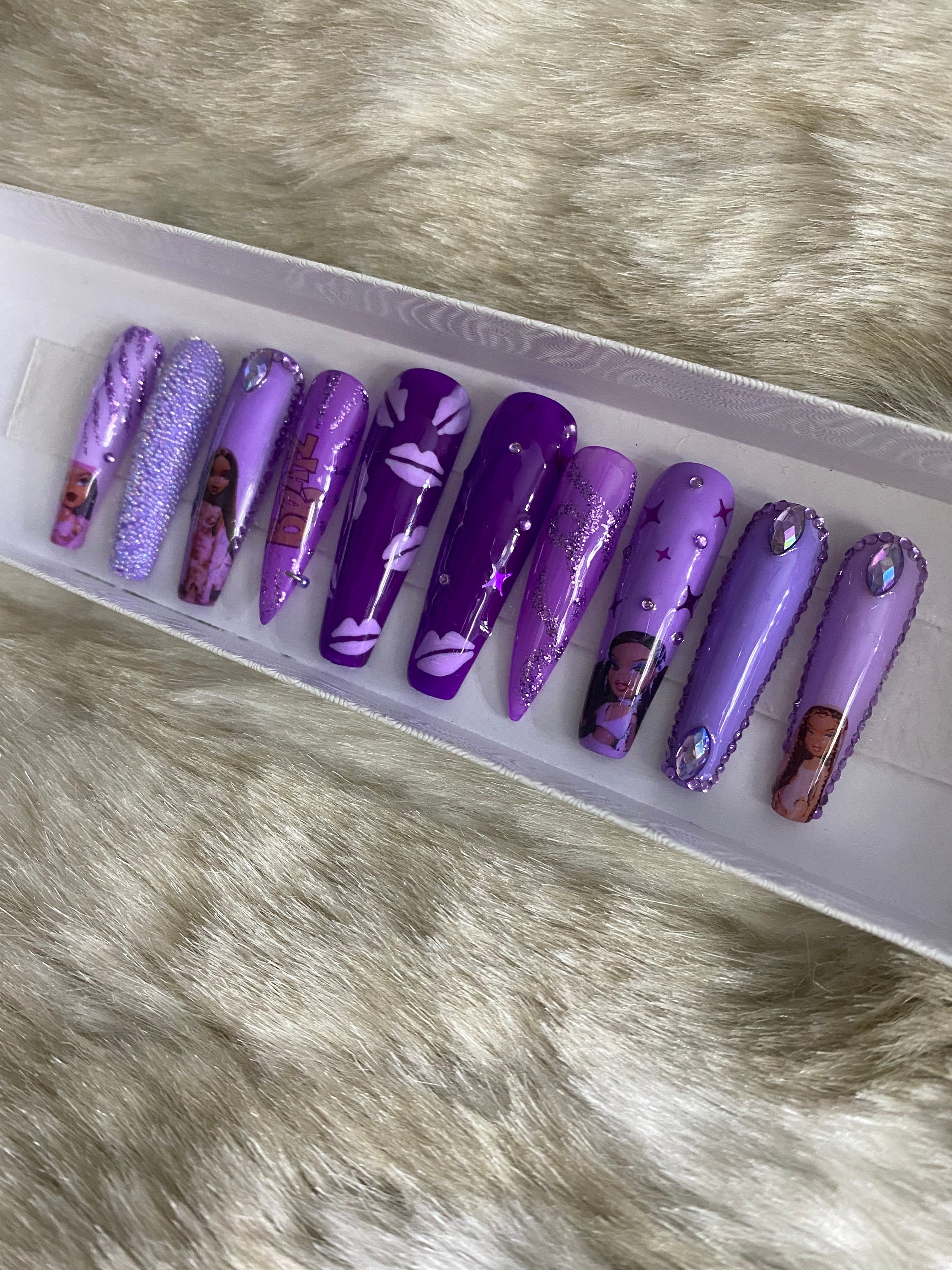 Bratz Nails Baddie Nails Doll Nails Dollz Y2k Y2k Etsy
