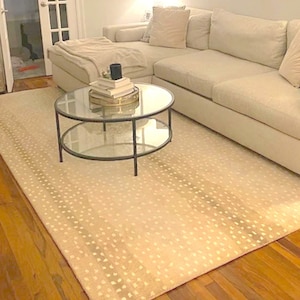 Antelope Rug Beige Wool Runner rug Handmade Bedroom Rug 8x10 , 9x12 , 5x8 , 6x9