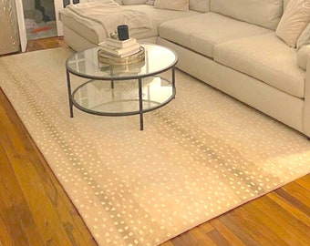 Antelope Rug Beige Wool Runner rug Handmade Bedroom Rug 8x10 , 9x12 , 5x8 , 6x9