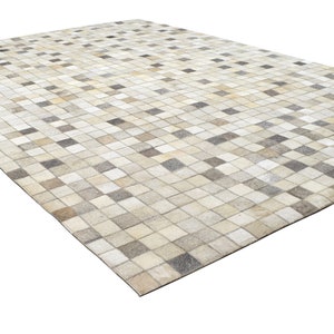Modern Leather blocks rug