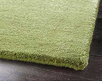 Modern Rug, Area Rug for bedroom, Solid Color Lemon Green Plain Wool rug for living room 8x10 Rug, 5x8 Rug,6x9 Rug,9x12 Rug, Baxter Rug