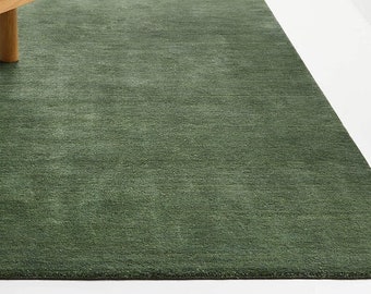 Bronze Green Area Rug for Bedroom, Modern Rug, Solid Color Wool rug for living room 8x10 Rug, 5x8 Rug,6x9 Rug,9x12 Rug, Baxter Rug