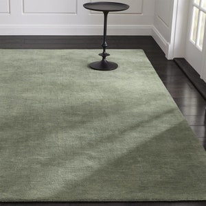 Sage Green Rug, Modern Area Rug for bedroom, Solid Color Plain Wool rug for living room 8x10 Rug, 5x8 Rug,6x9 Rug,9x12 Rug, Baxter Rug