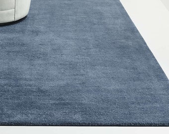 Modern blauw gebiedskleed effen kleur effen wollen tapijt voor slaapkamerkleed voor woonkamer 8x10 tapijt, 5x8 tapijt, 6x9 tapijt, 9x12 tapijt, Baxter tapijt