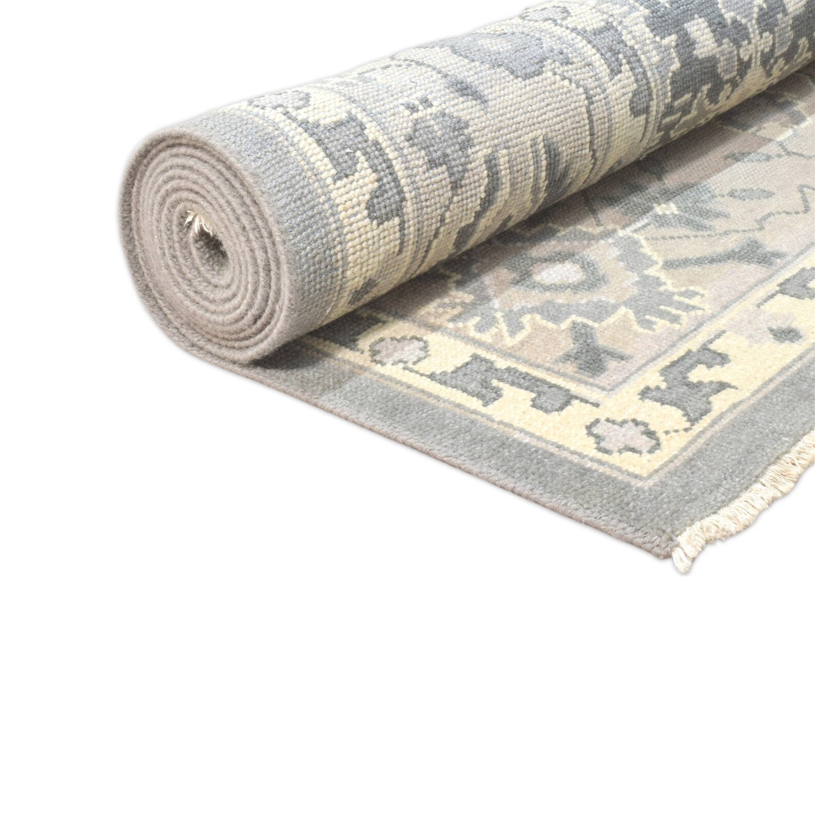 Wool grey rug 8' x 10' persian hand knotted oushak Etsy