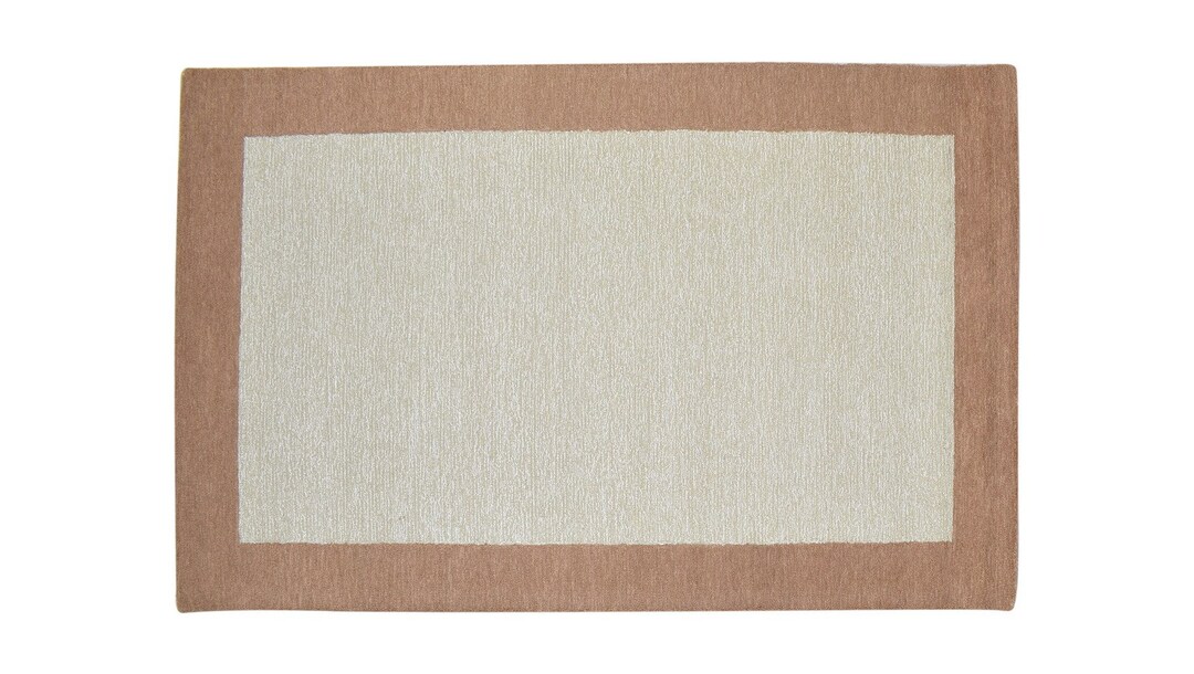 Wool / Art Silk Rug Ivory Rug 5X8 Modern Hand Tufted Bordered Room Size Rug Etsy UK