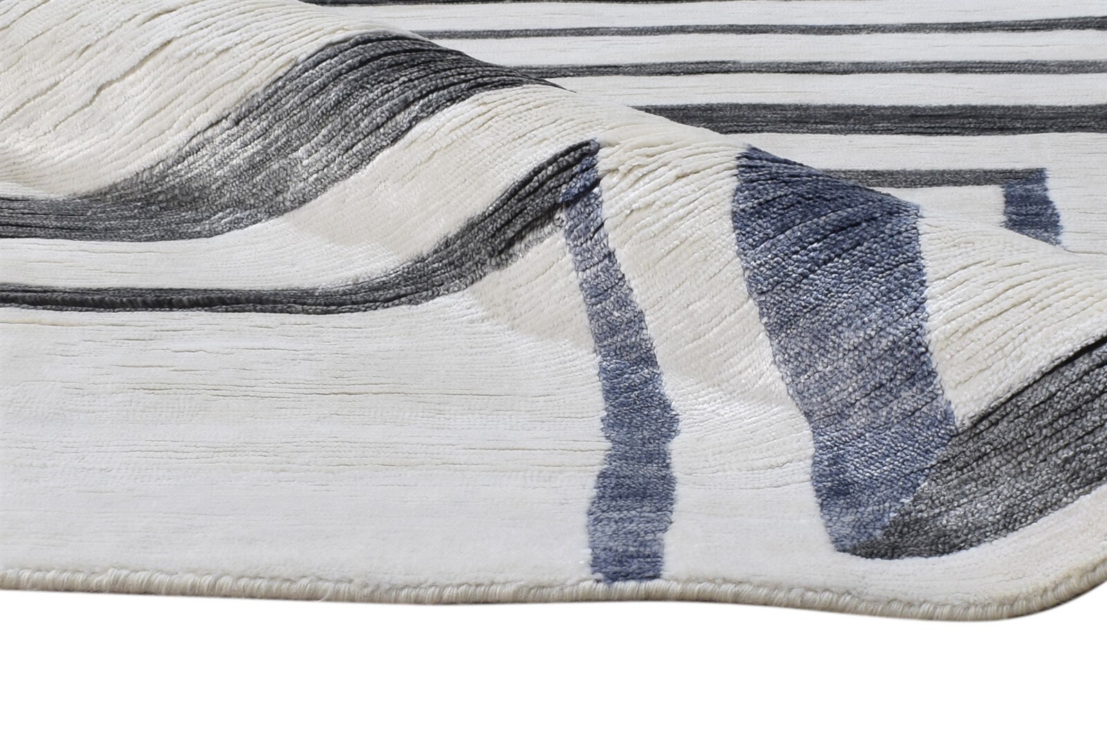 Wool / silk ivory rug 8x10 modern hand woven scandinavian Etsy