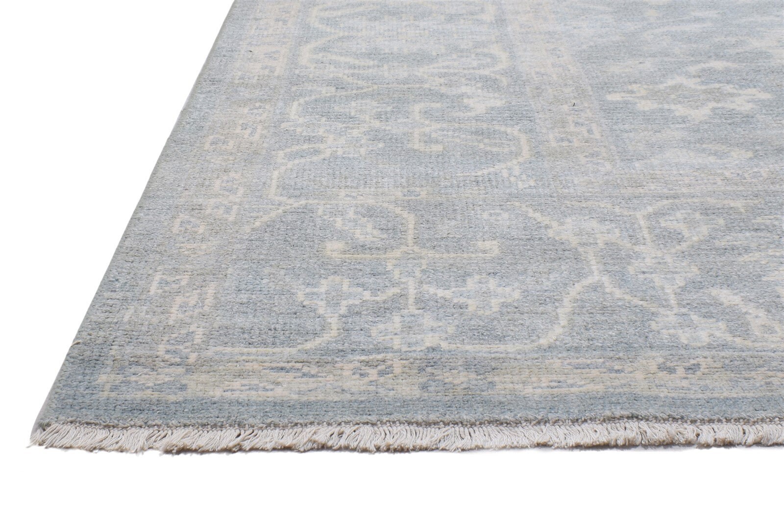 Wool Silk Blue Rug 8X10 Persian Hand Knotted Oushak Oriental Etsy