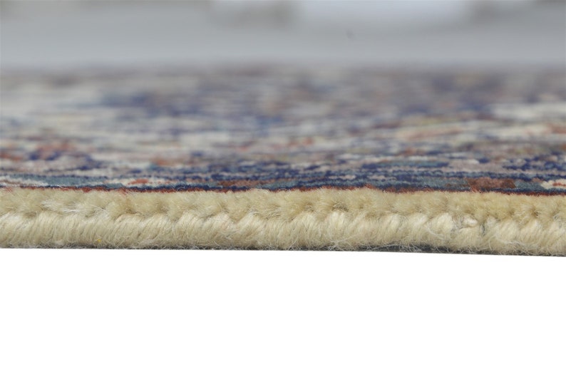 Hand Knotted Beige Wool Rug 2' X 4' Persian Nain Oriental Small Carpet