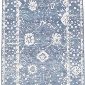 Tapis pour chambre à coucher, tapis anthracite noir de carbone, tapis de sol et tapis noués à la main, carpette turque pour salon Blue