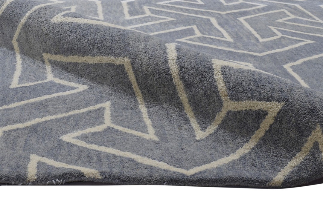 100 8x10 Wool Rug 8' X 10' Modern Hand Tufted Scandinavian Arrow Large