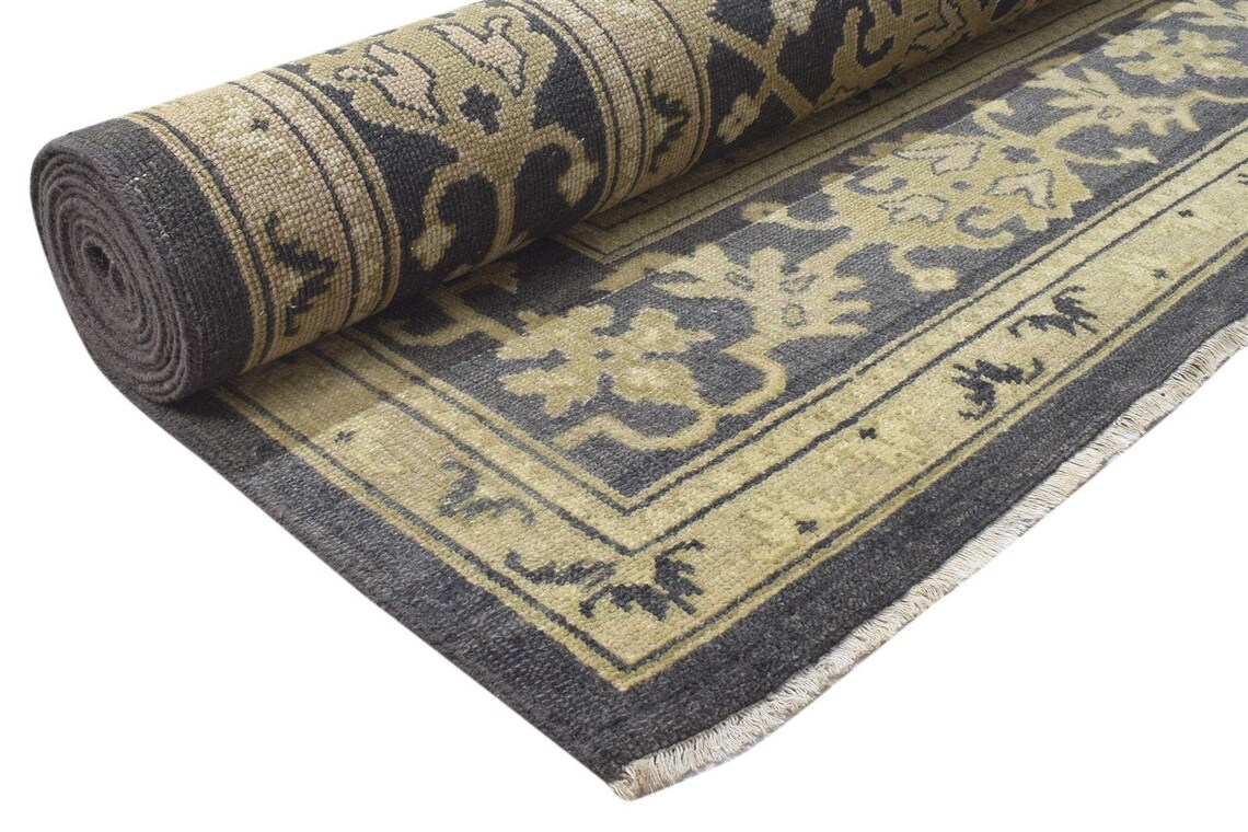 Wool blue rug 10x14 persian hand knotted oushak oriental extra Etsy
