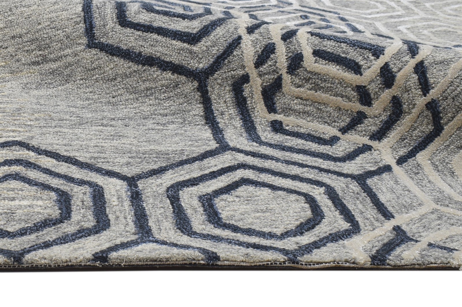 Wool Grey Rug 5X8 Modern Hand Tufted Scandinavian Etsy