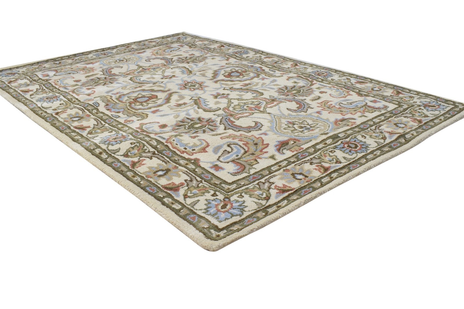 Wool Cream Rug 4' X 6' Persian Hand Tufted Kashan | Etsy