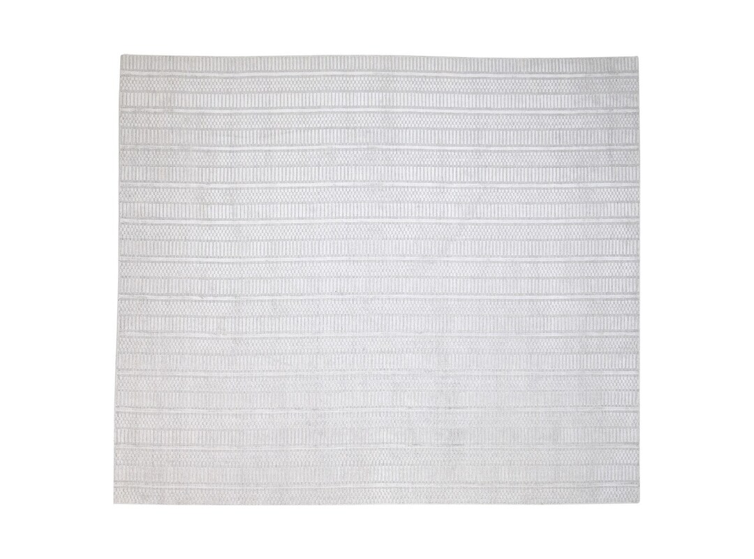 Hand Woven Grey 8x10 Wool Rug 8' X 10' Persien Scandinavian Oriental