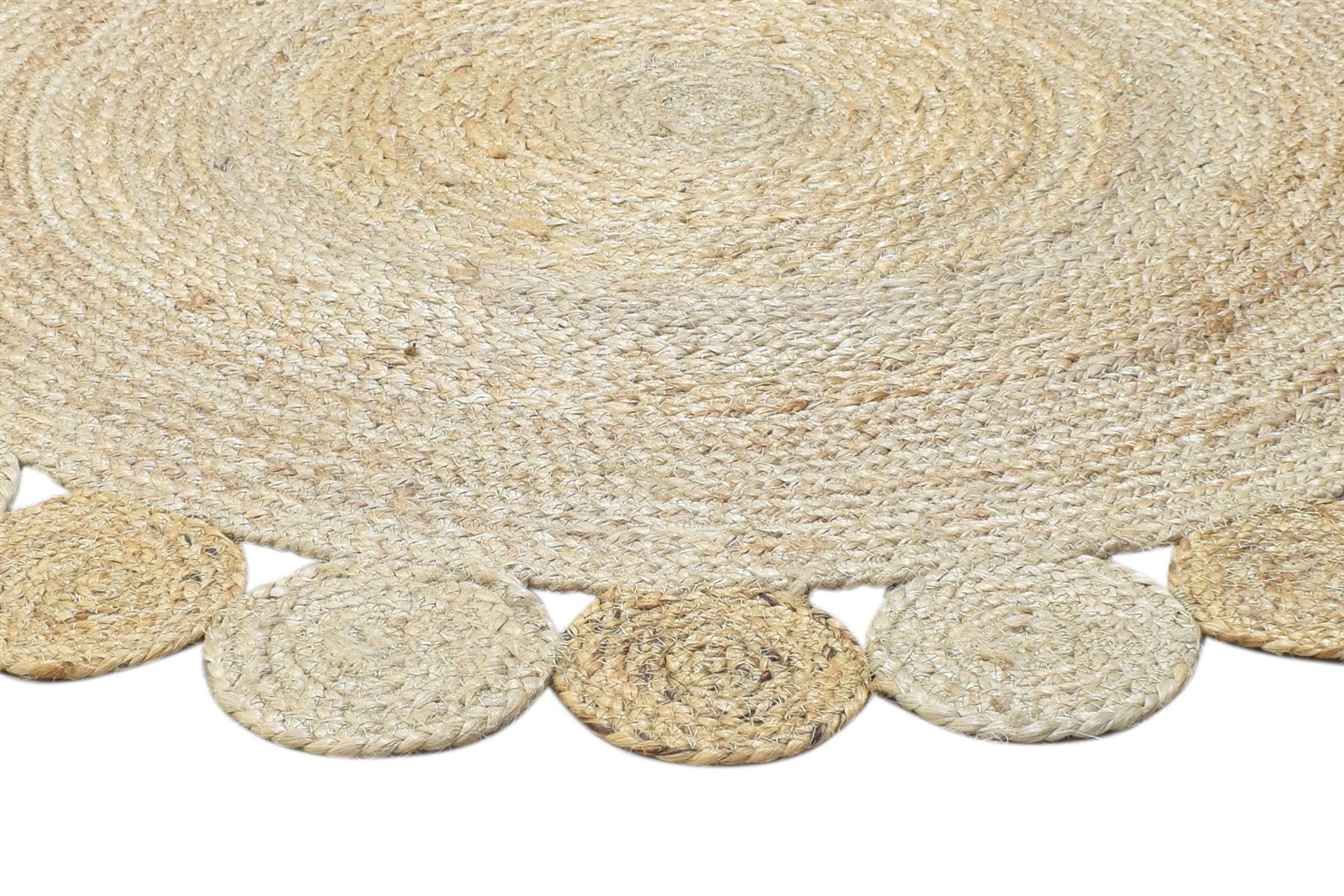Jute Beige Rug 3' X 3' Modern Hand Woven Scandinavian Etsy