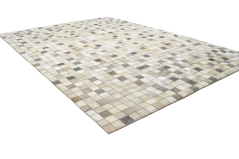 Modern Leather blocks rug