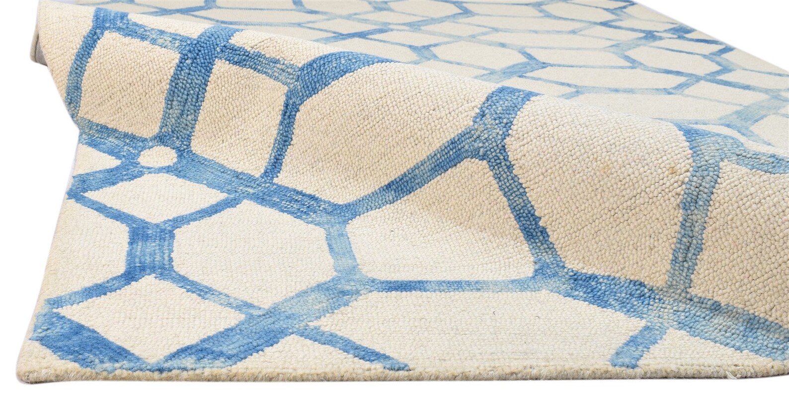 Wool Ivory Rug 5X8 Modern Hand Tufted Scandinavian Geometric Etsy