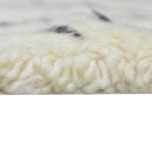 Wool ivory rug 5' x 6' modern hand woven moroccan diamond room size carpet image 6