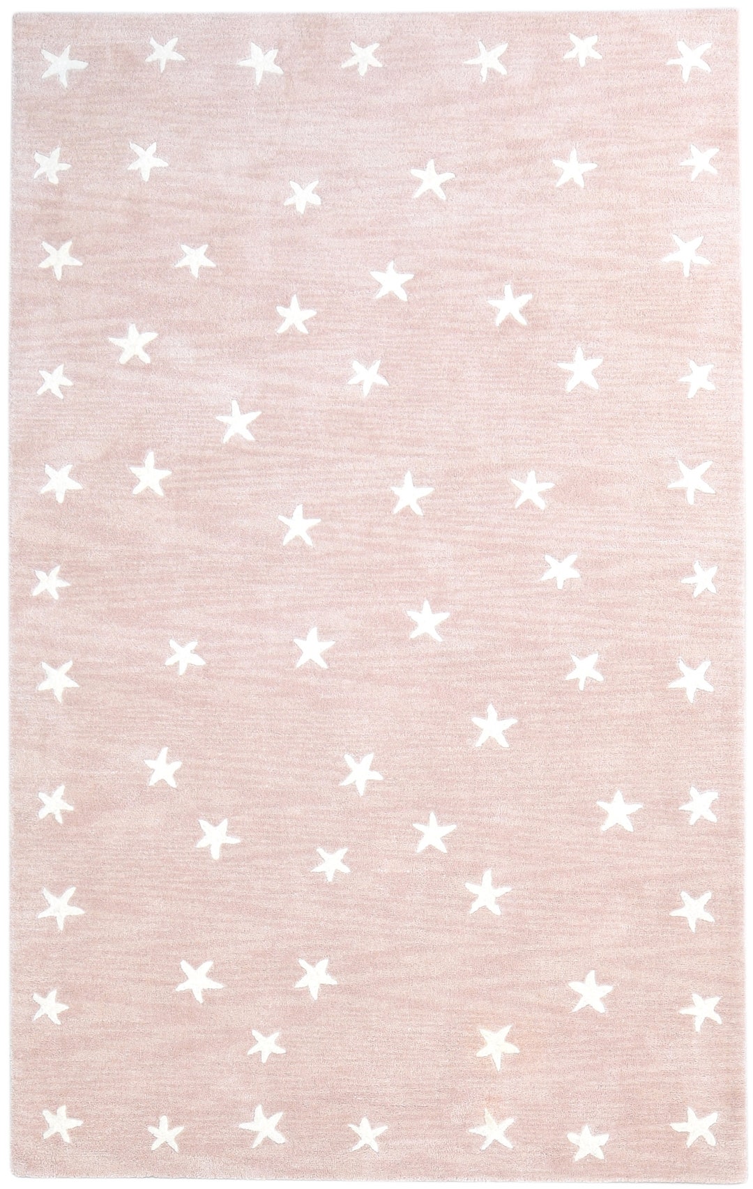 Nursery Rug Handmade Pink Star Rug for Kids Rug Starry Skies Wool Rug