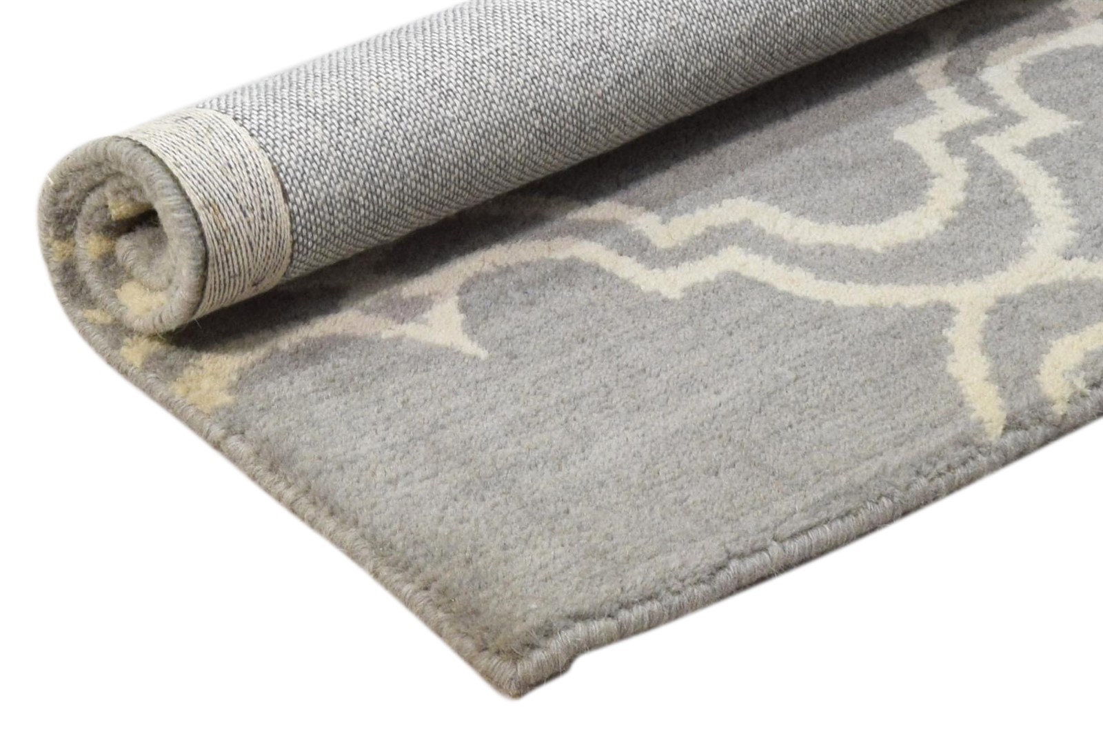 Wool Grey Rug 2' X 2' Modern Hand Tufted Moroccan Etsy