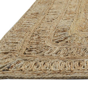 Jute Rug Beige Rug 3' X 9' Modern Hand Woven Scandinavian Solid Room Size Carpet Natural Rug Rugs image 3
