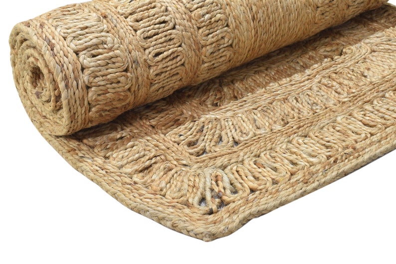 Jute Rug Beige Rug 3' X 9' Modern Hand Woven Scandinavian Solid Room Size Carpet Natural Rug Rugs image 9